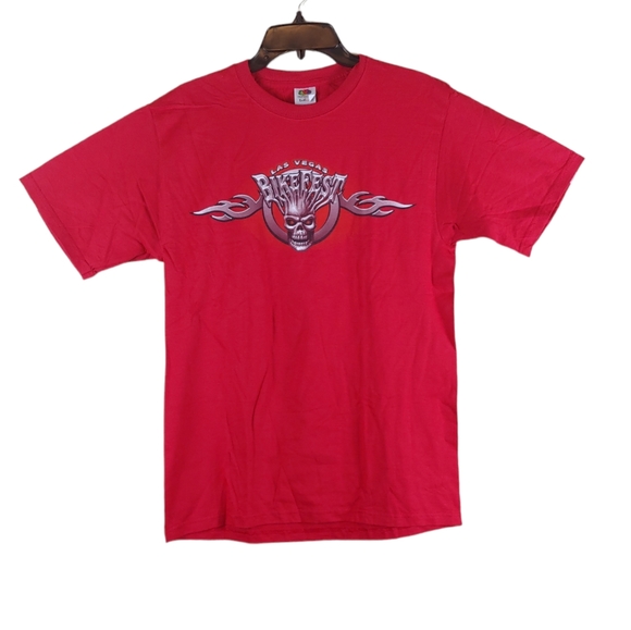 2011 Las Vegas Bike Fest Skull graphic Shirt red color double sided size medium - Picture 2 of 5